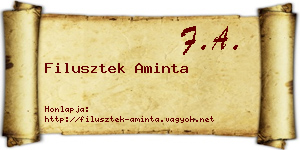 Filusztek Aminta névjegykártya